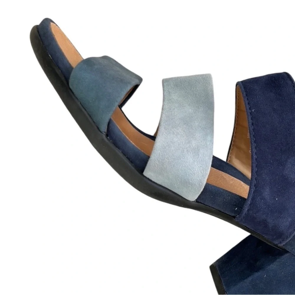 EUC Earth Leather Heeled Sandals Blue Size 8.5 - Picture 3 of 7